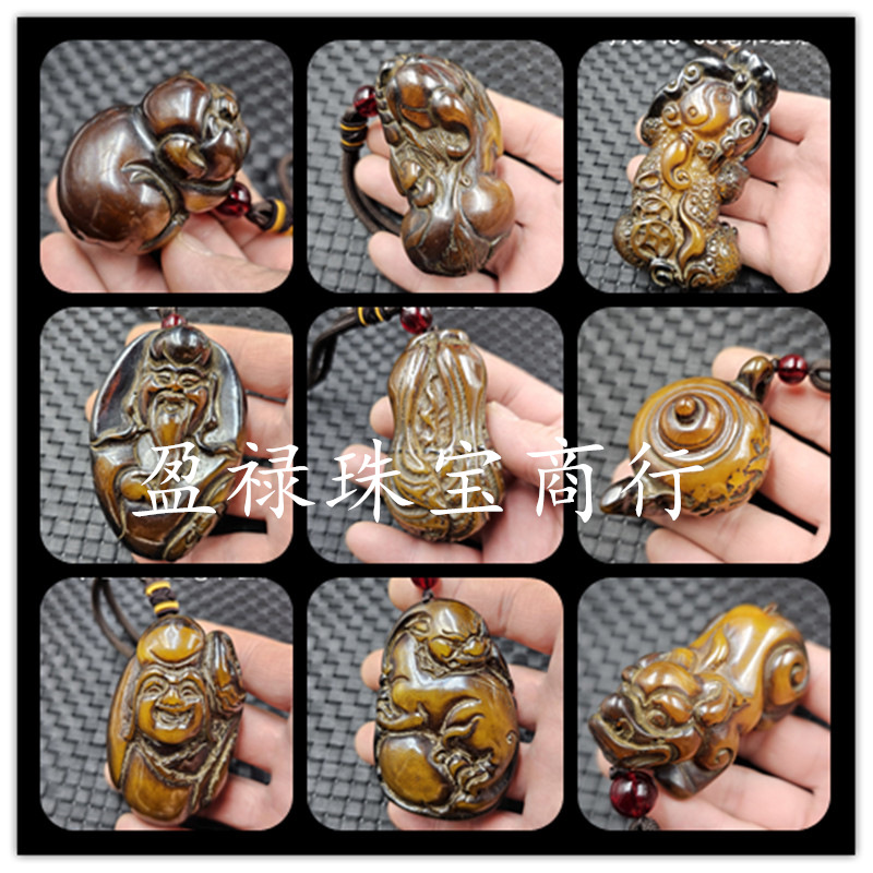 人造蜜蜡貔貅手把件复古蜜蜡生肖猪把把壶白菜手把件饰品手玩件