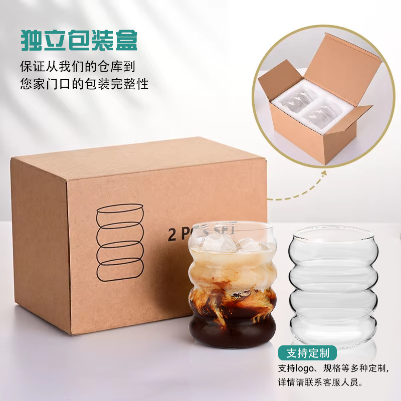 跨境亚马逊热销高硼硅玻璃杯耐高温带吸管咖啡可乐杯ins便携水杯|undefined