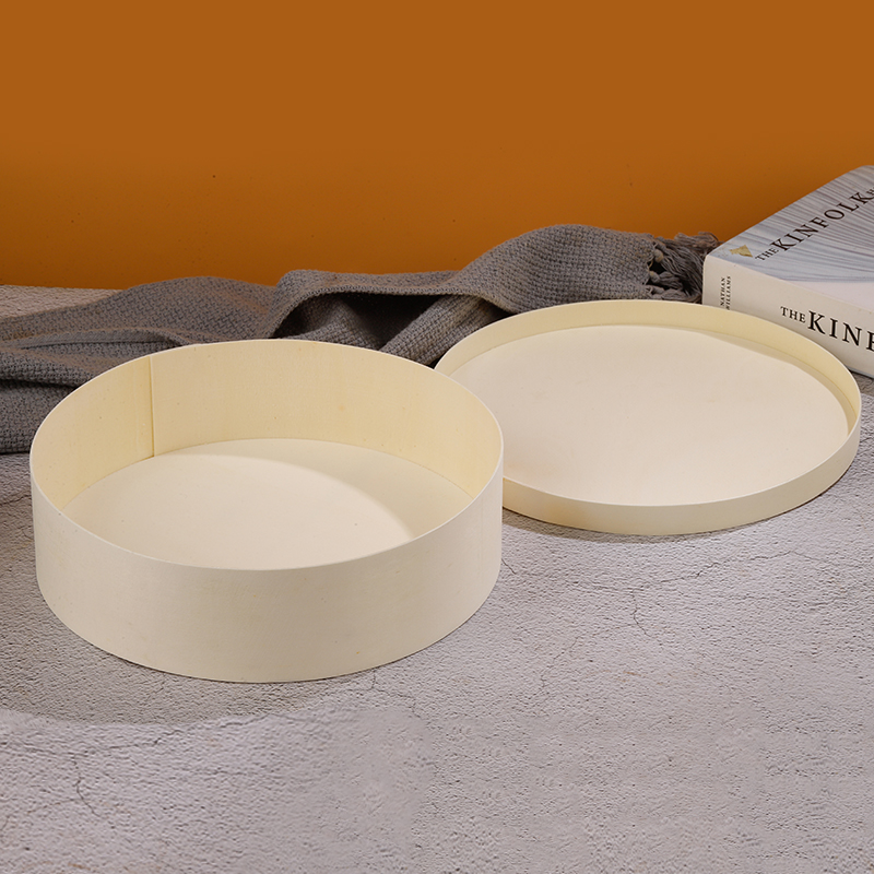 Caja de embalaje de pastel de queso de doble capa, caja de madera redonda, caja de regalo de madera, caja de dulces de boda