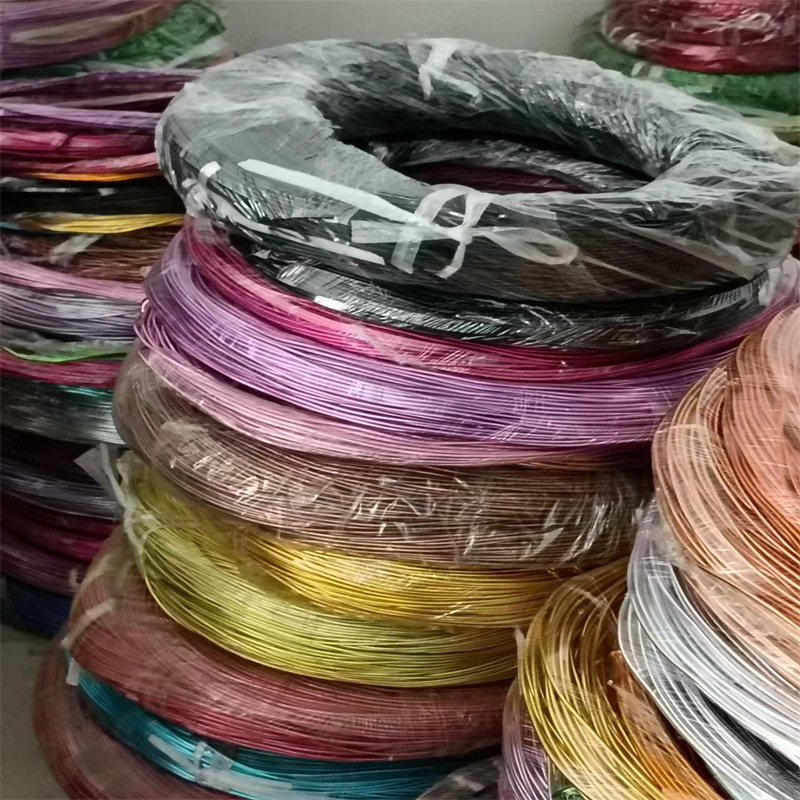批发1.5mm*5m彩色氧化圆线手工DIY自行车编织造型氧化彩色铝线
