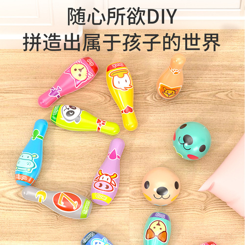 Children's bowling toy set 2 indoor kindergarten parent-child sports ball games 3-year-old boys and girls toys educational