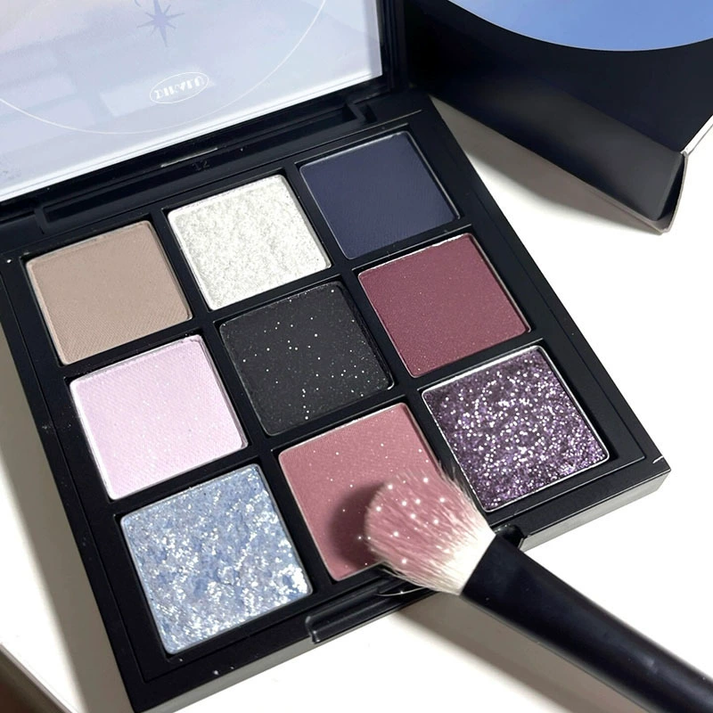 Тени для век DIKALU в тайском стиле для наводки цвета! Холодный оттенок, цементно-серый с лёгким холодком, перламутрово-матовая палетка из девяти цветов