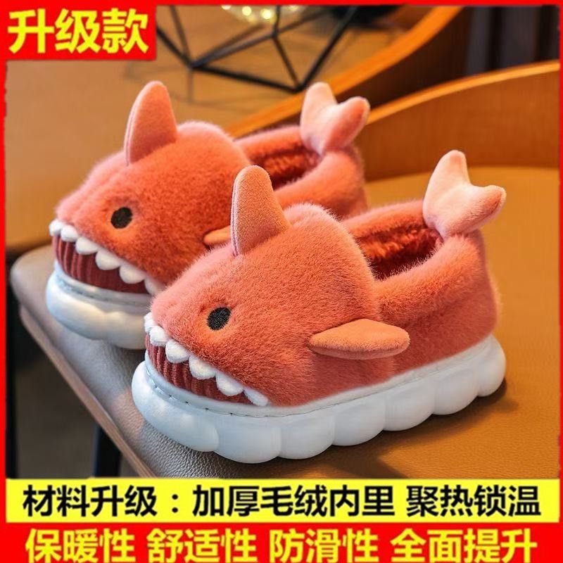 Zapatillas de algodón zapatillas de algodón para padres e hijos zapatillas de algodón para niños zapatos de algodón para bebés de interior caliente otoño invierno mujeres