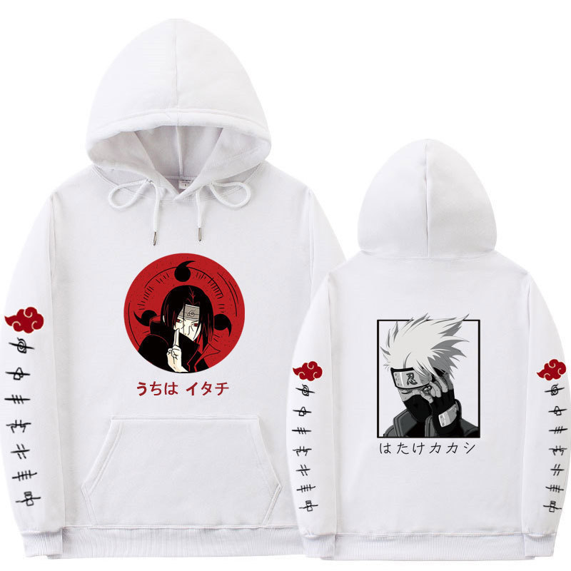 [Spot wholesale] Naruto Kakashi weasel men's fashion brand Leisure Sports Plus velvet hooded large size sweater