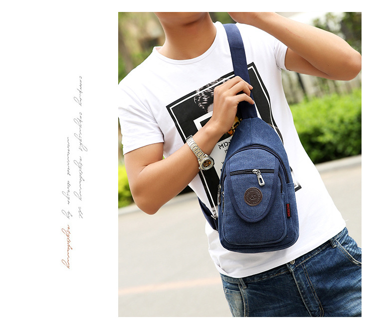 New men's chest bags, Korean-style single-shoulder bags, crossbody bags, men's and women's backpacks, Korean-style casual canvas bags, wholesale from manufacturers undefined