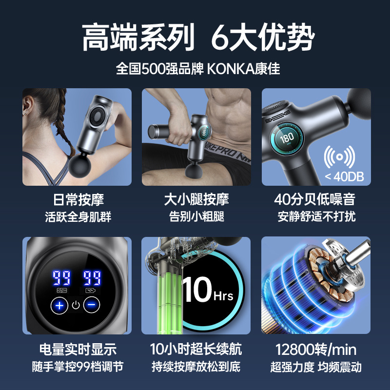 KONKA F5 pistola de fascia masajeador de músculos profundos LCD masaje eléctrico TikTok Master fitness fascia