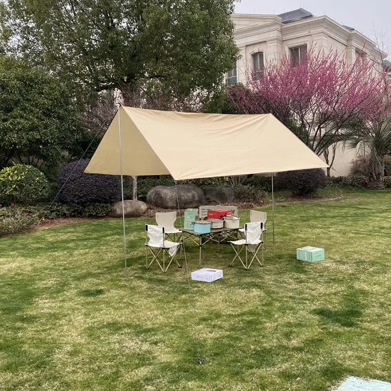 户外野炊聚餐遮阳天幕屋脊式涂银天幕便携式防雨防晒露营遮阳棚|undefined