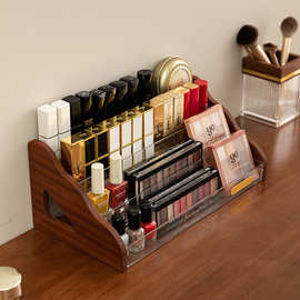 实木化妆品收纳整理架桌面高级旋转盘护肤品香水置物架首饰品口红