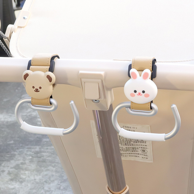 (쌍) 카키색 후크 곰 + 토끼 머리