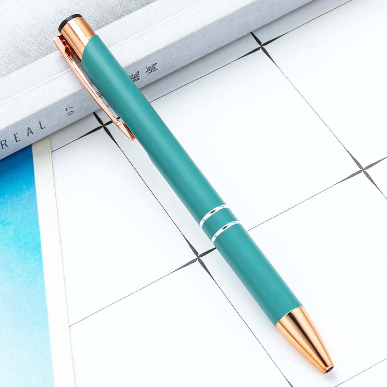 Metal bolígrafo de presión dos bobinas de aluminio barra de pluma de negocios puede imprimir logotipo publicitario regalo bolígrafo promocional fábrica al por mayor