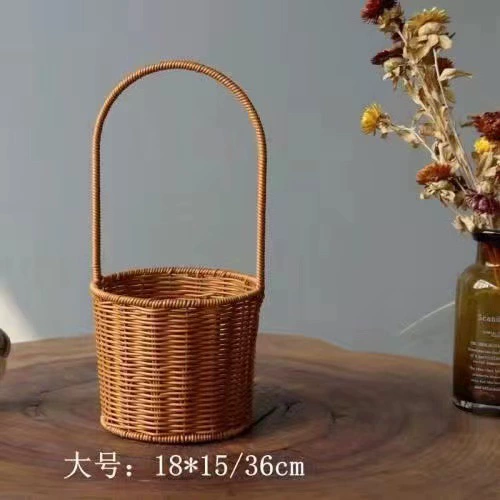 Ручная плетёная корзина в форме цветка, фруктовые реквизиты