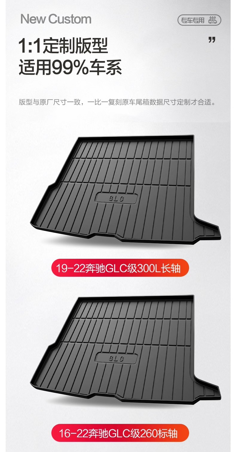 SuitabLe for Mercedes-benz GLC260L/300L Trunk Mat Decorative SuppLies Car Interior Modification Accessories Rear Trunk Mat