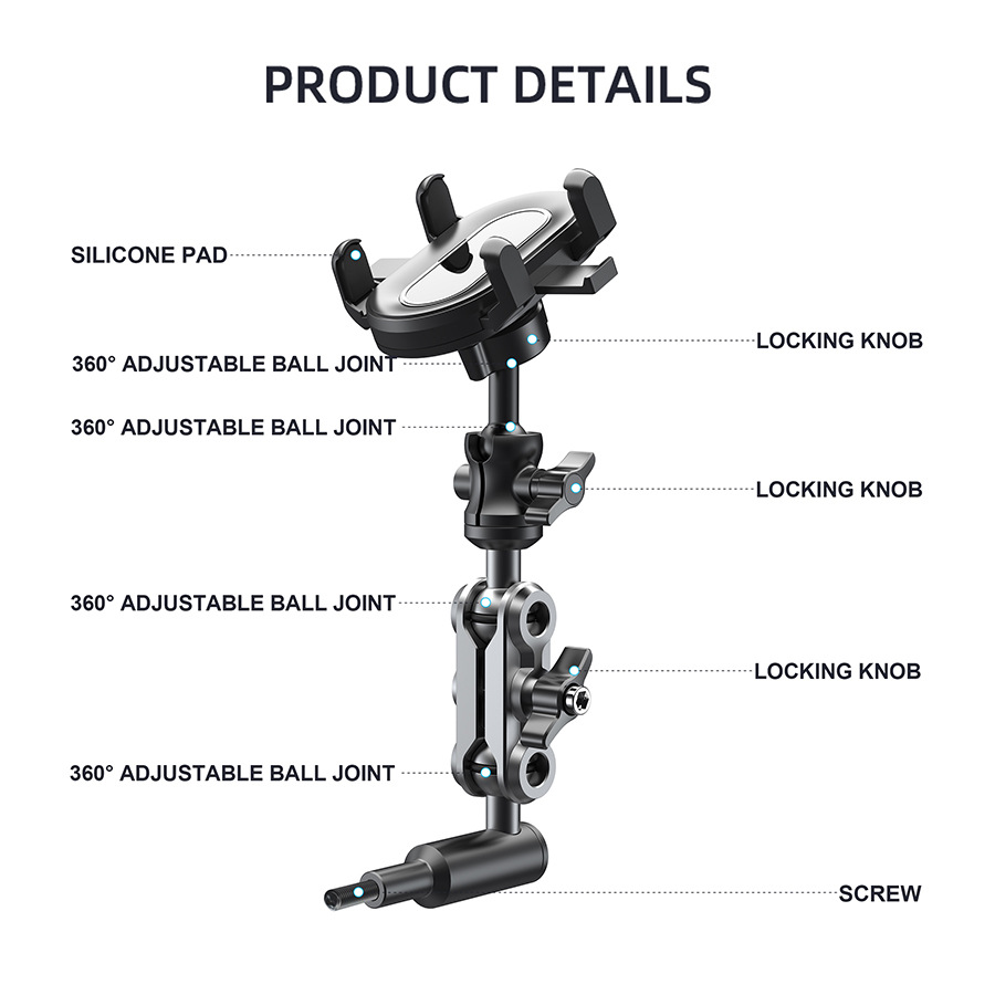 MaiLuoZhe is suitable for Land Cruiser, Tank 300, 500, Prado A-pillar handle-mounted car phone holder