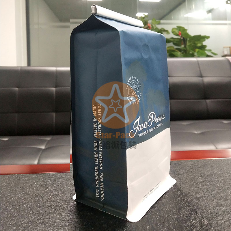 厂家出口加拿大340克咖啡袋 表层牛皮纸里面镀铝膜带气阀咖啡袋