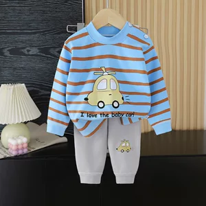 儿童内衣套装纯棉男童保暖睡衣女宝宝秋衣秋裤卡通家居服童装批发