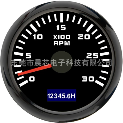 Universal Motorcycle and Yacht 52mm Other vehicle instruments - cx6223b-black-plate-and-black-cover-3k