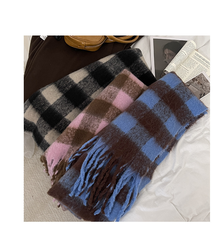 Scarf 2025 Autumn And Winter Women's High-end Winter New Imitation Cashmere Plaid Shawl_viptrois.com