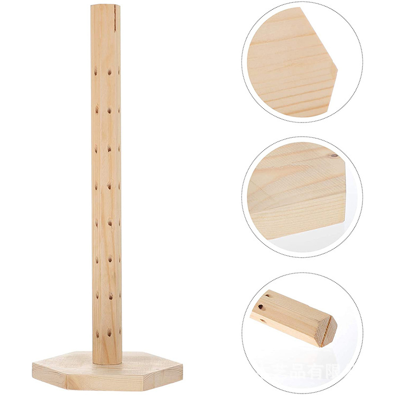 Estante de exhibición de piruletas de madera con orificio redondo enchufable Estante de caramelos confitados de madera Estante de almacenamiento de madera