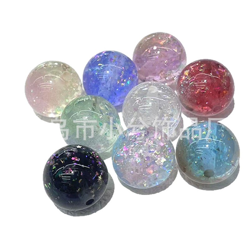 16mm光变彩虹欧箔通孔珠手机链串珠笔钥匙扣包链diy手工饰品配件|undefined