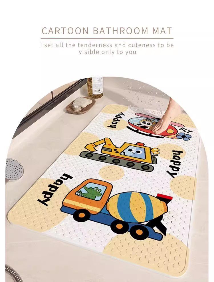 Bathroom anti-slip mat for children, shower room baby bath anti-fall waterproof mat, toilet bathroom suction cup foot mat