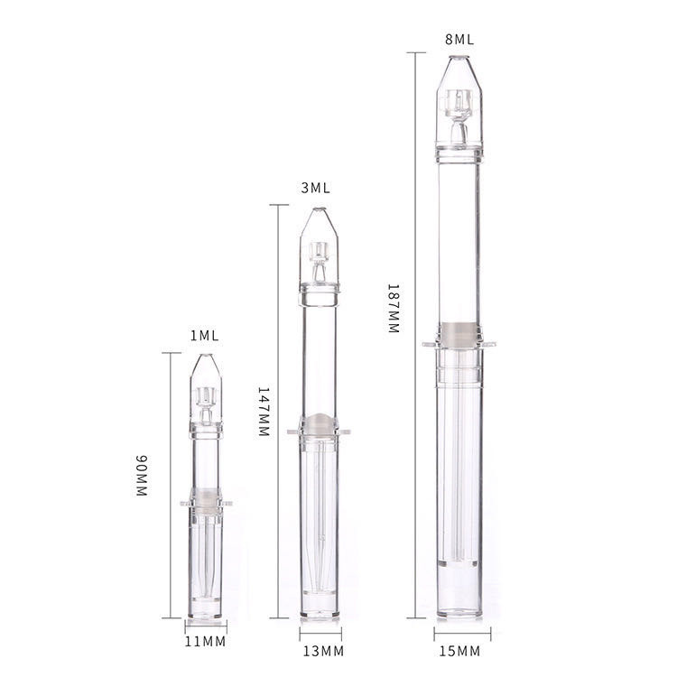 メーカー水光針ネット赤注入プラスチック化粧品包装針管瓶1ml 3ml 5mlロケット筒水光針瓶|undefined
