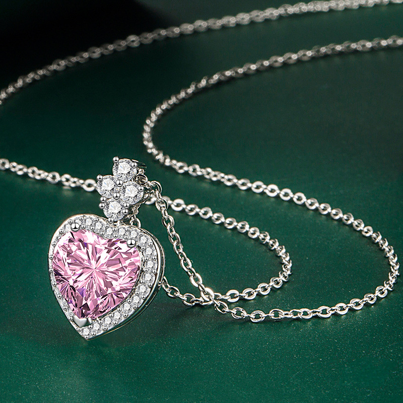 Fashion Heart Shape Copper Plating Zircon Womenu0027S Rings Earrings Necklace 1 Set