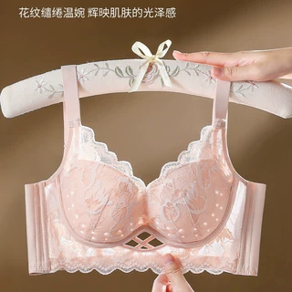 春夏原创洞洞杯蕾丝内衣女薄杯不空杯大胸显小聚拢无钢圈文胸工厂