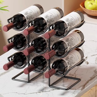 Red Wine Rack Household Wine Rack Ornaments Multi-Layer Desktop Display Wine Cabinet Storage Rack Simple Multi-Bottle Wine Compartment