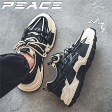 晋江冷粘机甲直播飞织立体透气鞋面老爹鞋厚底户外潮流运动鞋男鞋