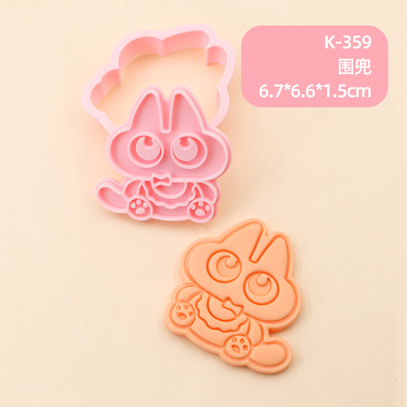Molde de galletas de gato siamés de barro de frijol pequeño Dibujos animados lindo modelado de expresión gatito galleta DIY fondant horneado hogar