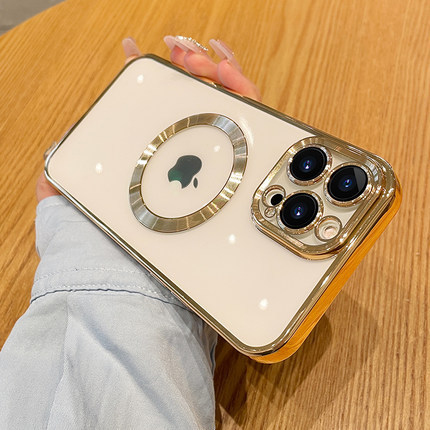 iPhone17 電気メッキ磁気充電携帯電話ケース Apple 16 クリエイティブオールインクルーシブ 15proMax 落下防止保護カバーに適しています。|undefined
