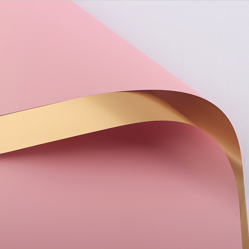 Papel de oro de doble cara de Corea impermeable flor material de papel de embalaje ramo floral coreano papel de oro de lujo de color oro