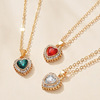 Fashionable universal pendant, necklace and earrings, bracelet, set, European style, with gem, 3 piece set, wholesale