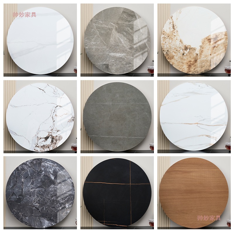 Slate Turntable Household Small Apartment Round Table Dining Table Turntable Slate Tabletop Round Table Rotating Table Top 2
