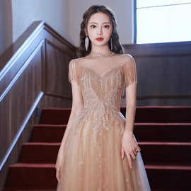 晚礼服女2026新款气质小众高级感毕业成人礼长款演出主持人连衣裙