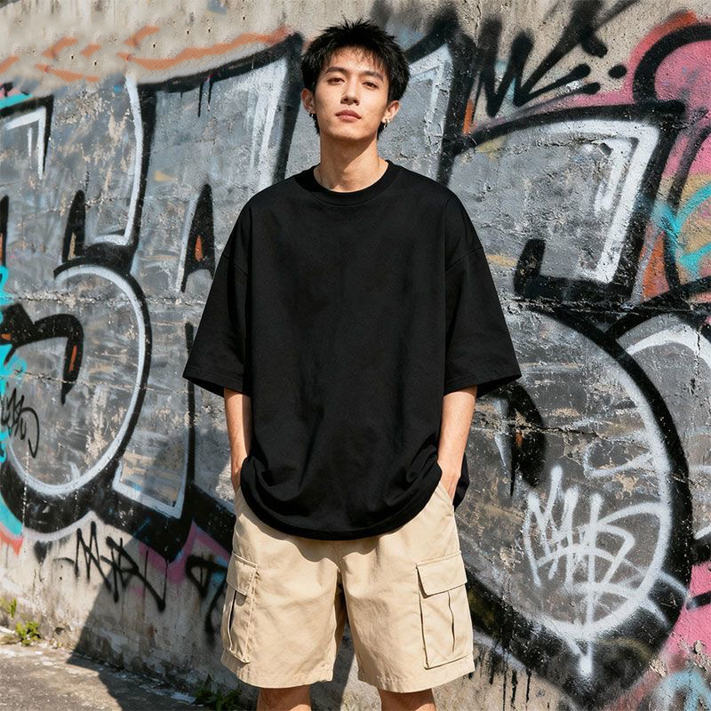 Hong Kong impresión camiseta de cuello redondo camiseta de manga corta comercio exterior 2026 tendencia de moda para hombres y mujeres casuales blanco T pareja