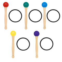 打擊樂配件水晶缽敲棒彩色音樂碗敲棒佛音缽橡膠槌打擊棒帶橡膠圈