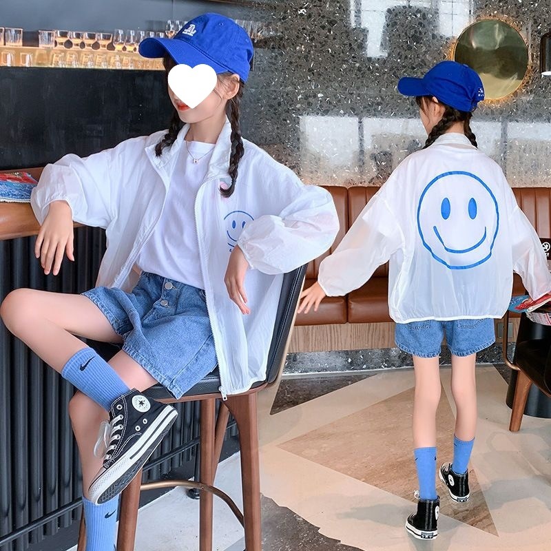 Girls' Lightweight Sunscreen Clothing 2026 Summer New Style Children's Clothing UV Protection Stylish Skin-Friendly Jacket for Medium and Large Children