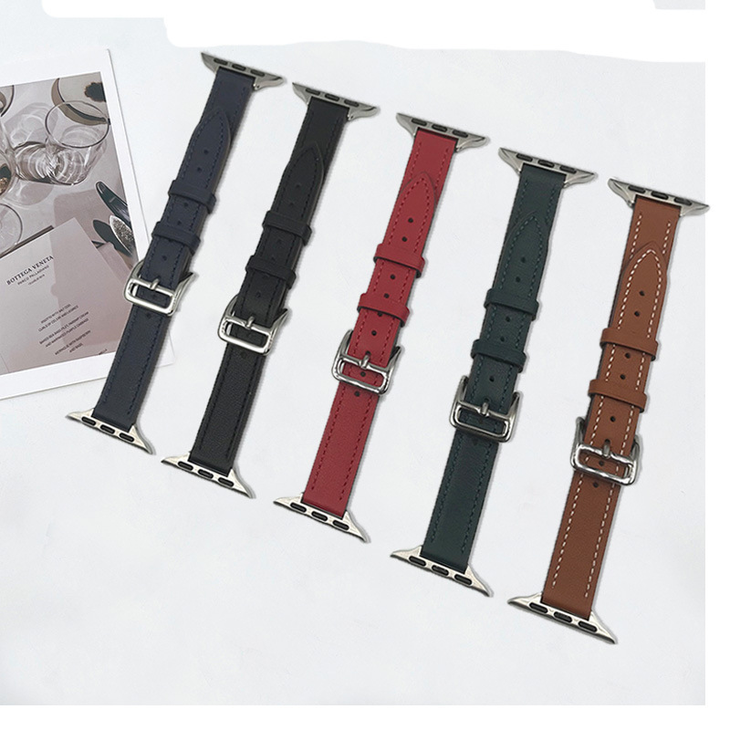 Suitable for Apple Watch iwatch7 se simple fashion spot cross-border slimming leather strap