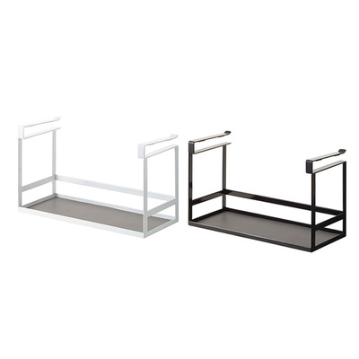 现代简约厨房吊柜挂架多功能收纳置物篮框免打孔厨房日用品调料架