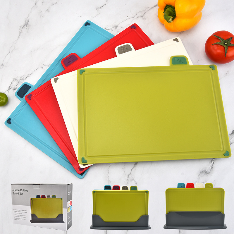 Factory wholesale plastic classification chopping board 4-piece set of household cutting fruit complementary chopping board kitchen chopping board set