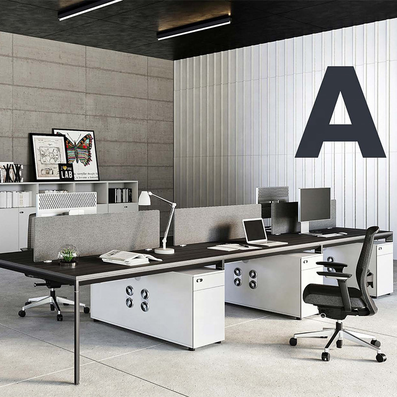 Foreign trade office desk, workstation for 4-6 people, office furniture with storage cabinet, computer desk – manufacturer