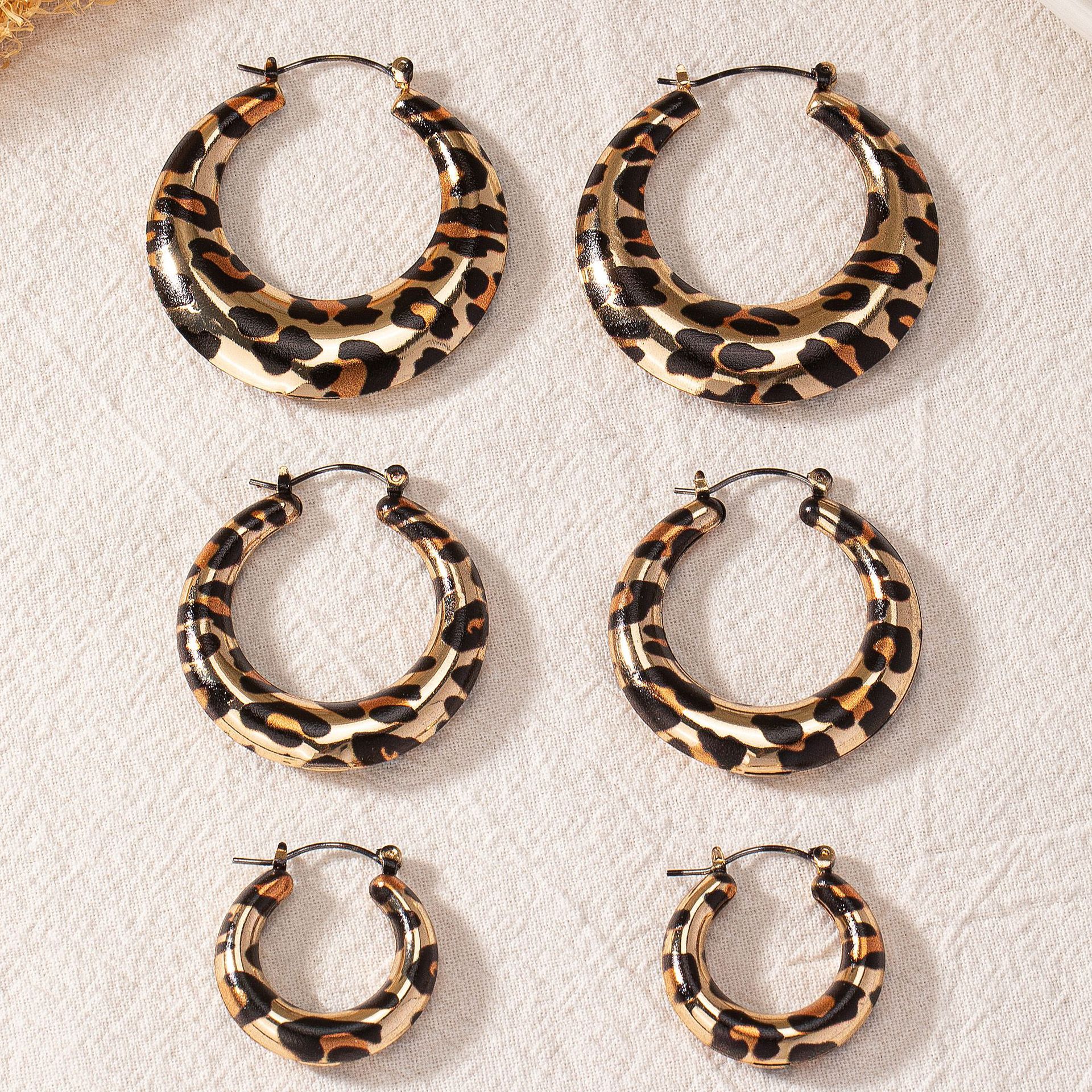 Women's Gender 1 Pair Retro Geometric Leopard Plating Alloy Earrings
