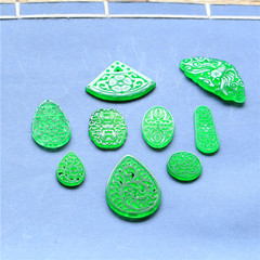 馬來玉水草掐絲水滴圓牌蝴蝶鏤空橢圓福牌子古風手工DIY材料配件