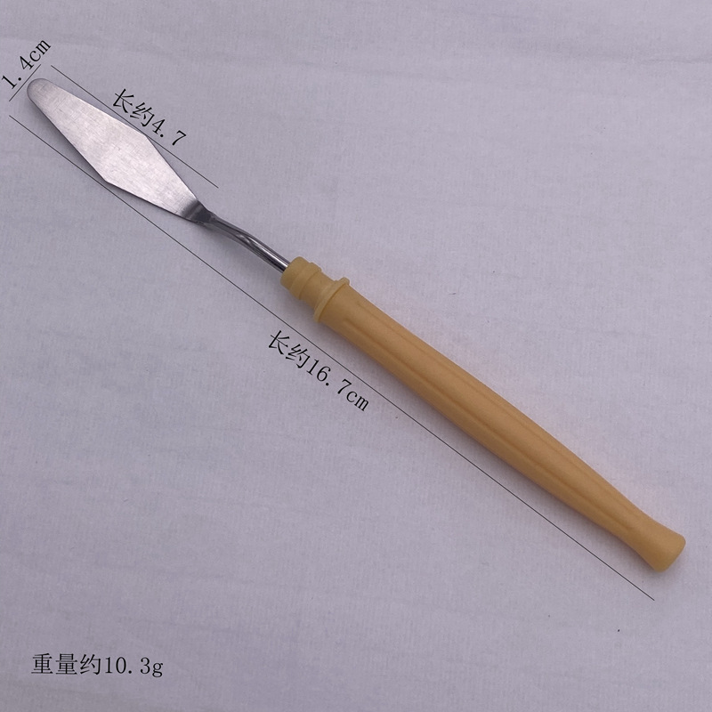 Cuchillo de pintura al óleo especial de arte, polvo de agua, pigmento de acrílico, cuchillo de selección de cuchillo de madera de acero inoxidable, cuchillo de toner de punta plana