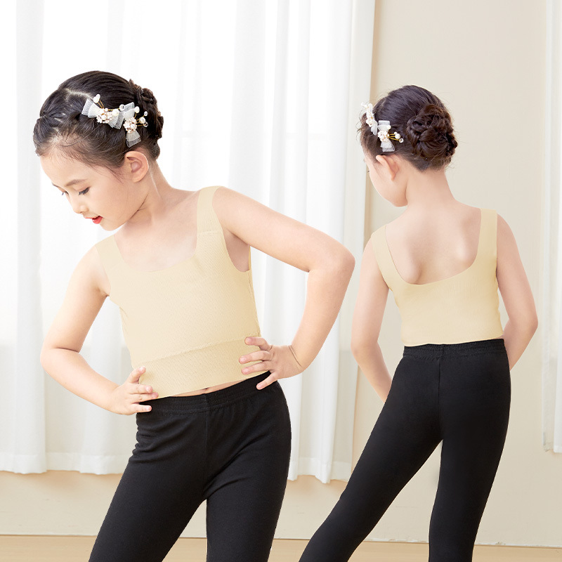 8-12 años de edad, período de desarrollo de la ropa interior de la Niña estudiante de la escuela primaria modal chaleco sin costuras etapa delgada anti-Bump