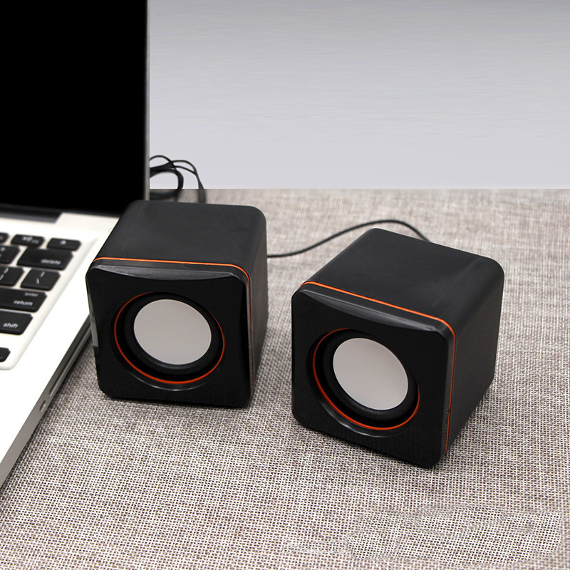 computadora de pequeño cuadro pequeño audio 2.0 computadora portátil de escritorio mini subwoofer cableado USB altavoz de oficina doméstica