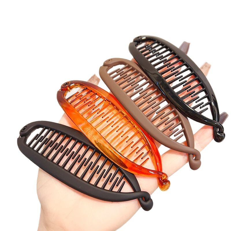 2025バナナクリップの新型シンプルなフロストポニーテールのヘアピンの女性魚クリップの後頭部のヘアピン|undefined