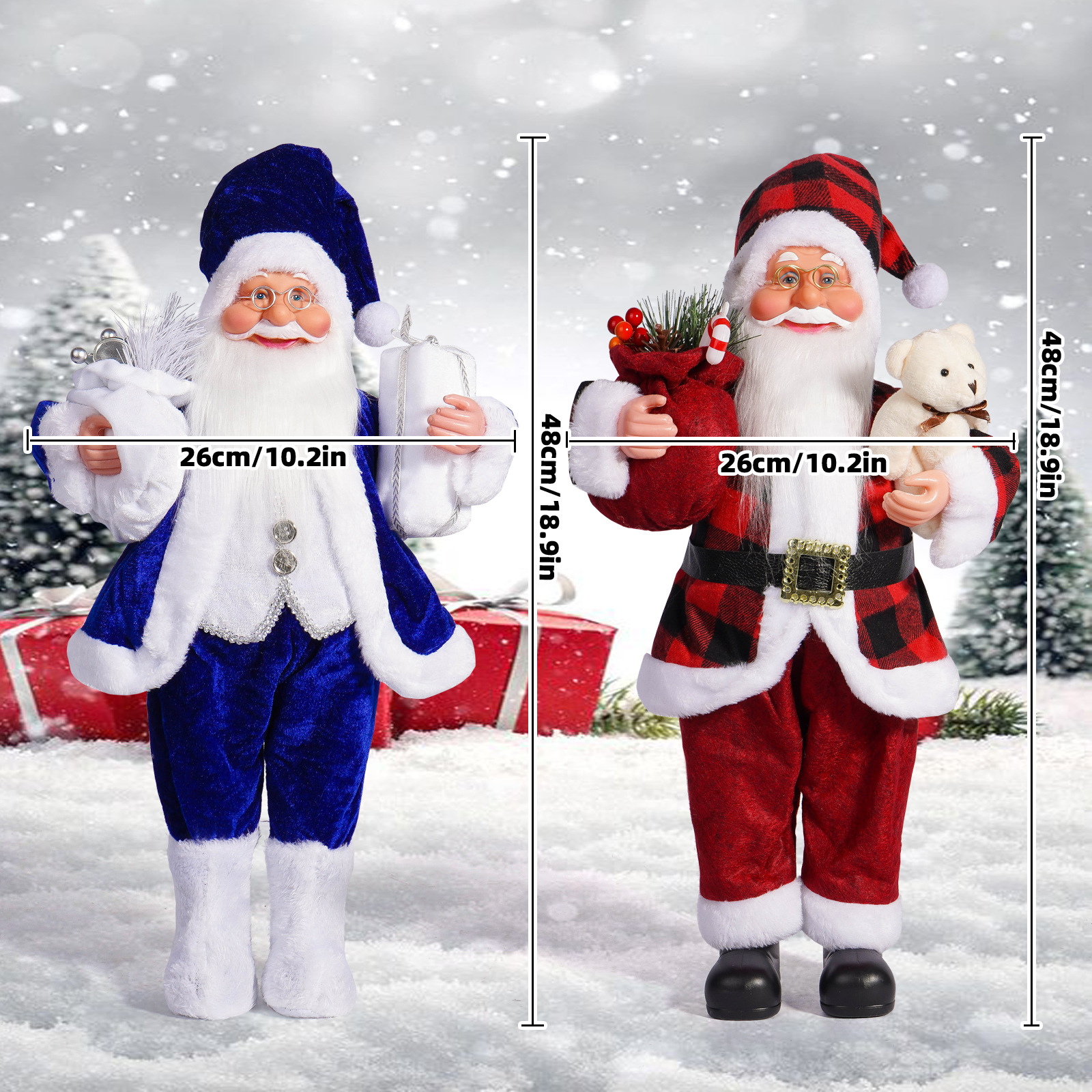 Navidad transfronteriza de 18 pulgadas muñecas de Santa Claus posando muñecas de Santa Claus ventanas de decoración regalos