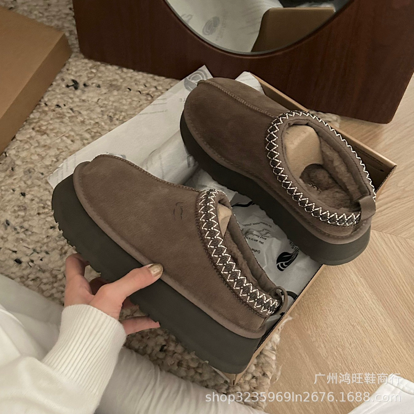 Полусапоги (ankle boots), натуральная кожа, с меховой подкладкой, противоскользящая платформа, EU 35–40